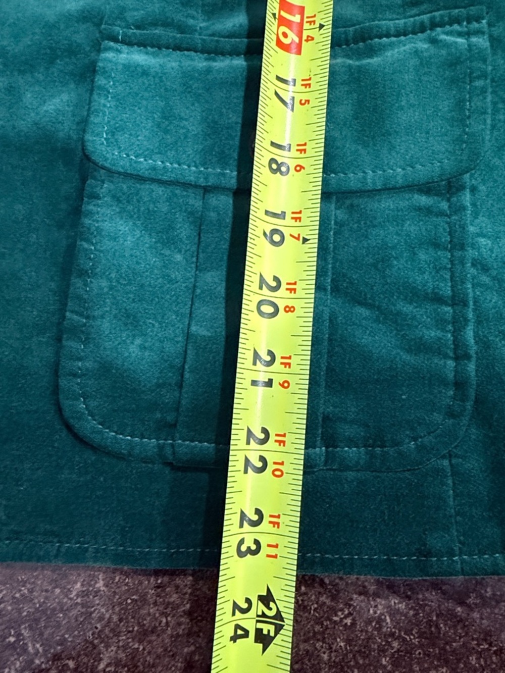 Talbots Pine Grove‎ Green Velveteen Jacket Blazer Size 12P - Picture 11 of 12